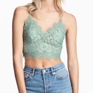 NWT H&M Lace Cropped Tank & Pleated Mesh Midi